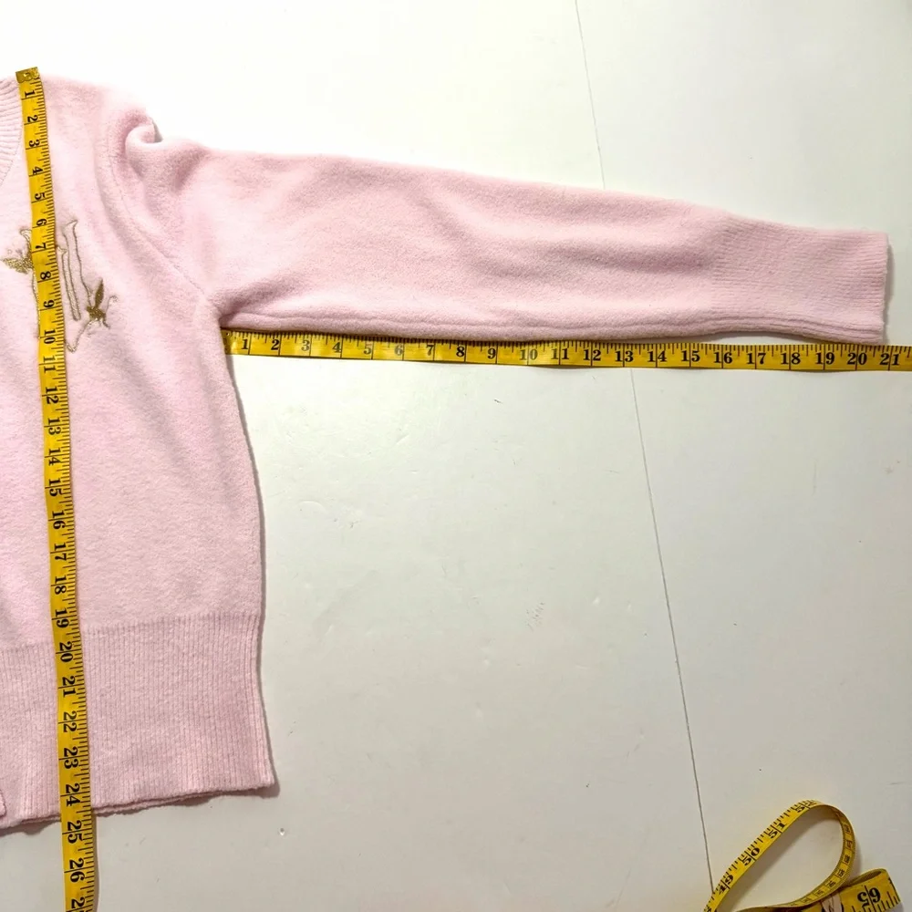 WICKED Paul Tazewell Soft Pink Glinda Button Front Cardigan Sweater Size X-Large - Picture 14 of 14